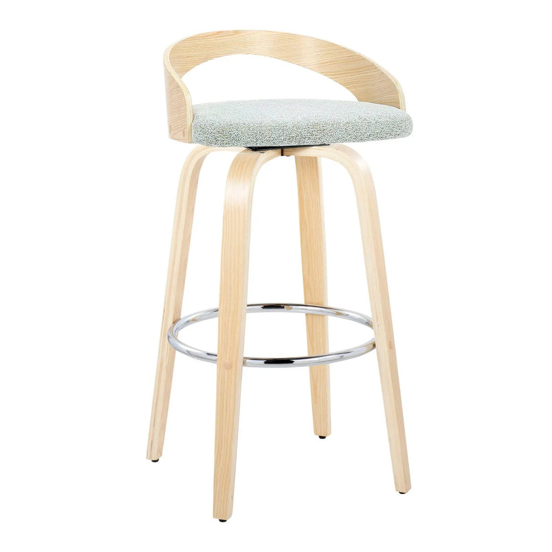 Grotto - Contemporary Fixed-Height Barstool With Swivel With Round Footrest (Set of 2) by Unique Piece Furniture