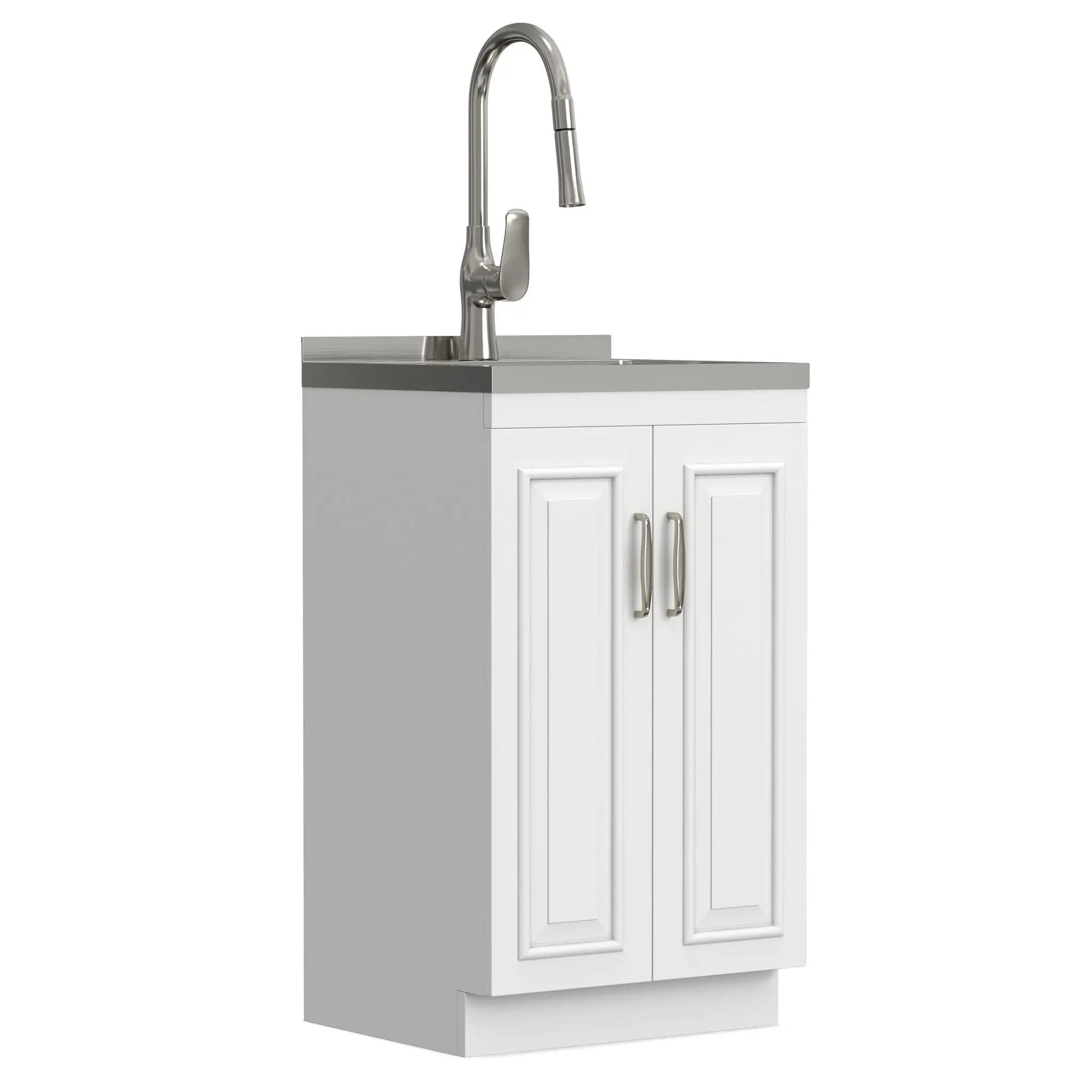 Darwin - Deluxe Laundry Cabinet With Pull-Out Faucet And Stainless Steel Sink by HouseOfZazla