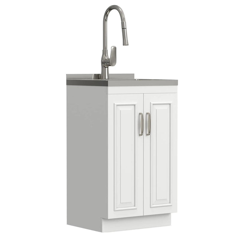 Darwin - Deluxe Laundry Cabinet With Pull-Out Faucet And Stainless Steel Sink by HouseOfZazla