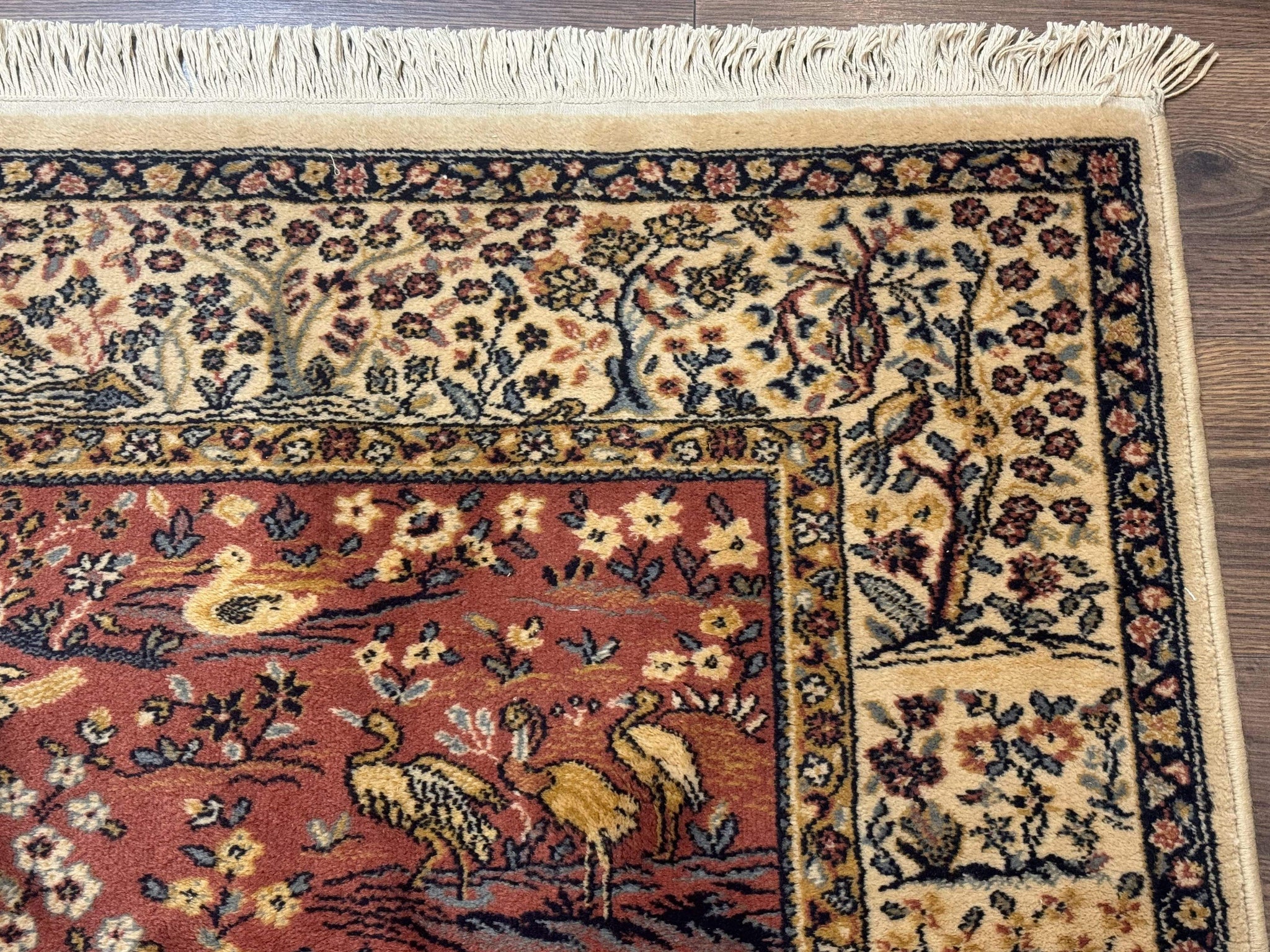 Persian Wool Rug 4x6, Tree of Life Animal Pictorials, Vintage, Power Loomed Ardakan Rug by Jewel Rugs