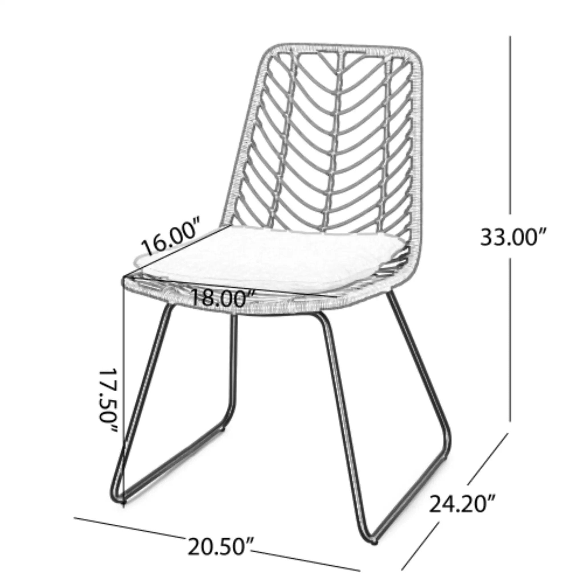 DEJA Chair 2PCS with 2 Cushions, Gray by HouseOfZazla