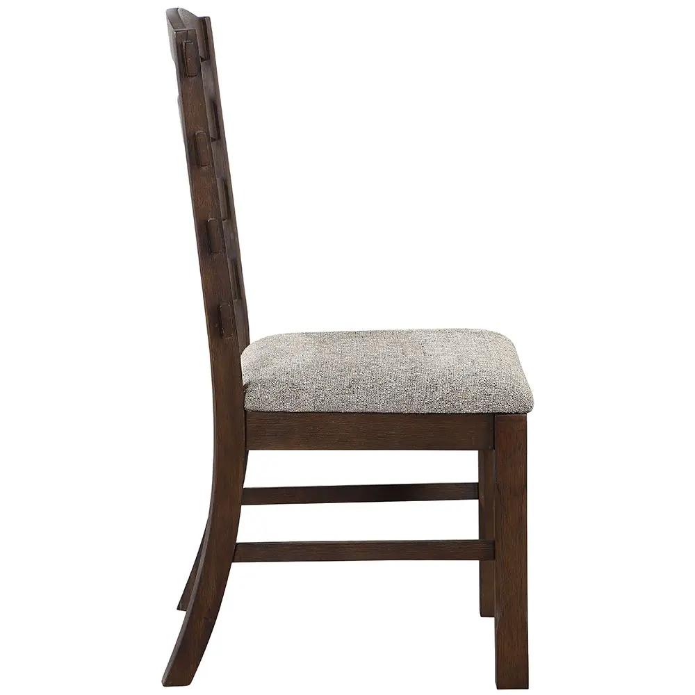 Pascaline - Side Chair (Set of 2) - Gray Fabric, Rustic Brown & Oak by Unique Piece Furniture