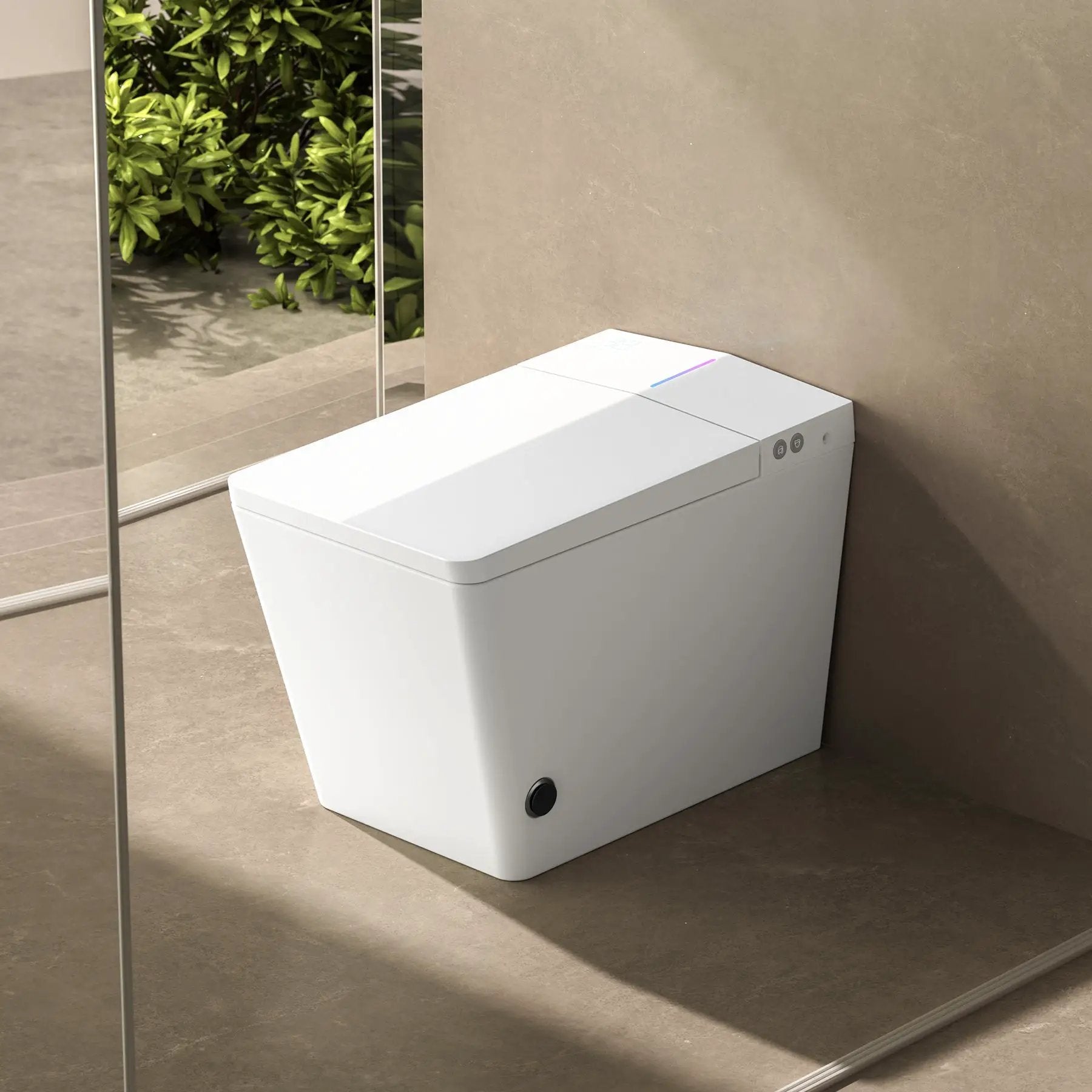 Square Smart Toilet with Built-in Tank for Modern Bathroom by HouseOfZazla