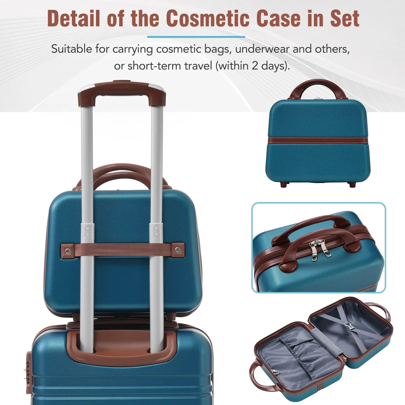 Hardshell Luggage Sets 3 Pieces 20" / 28" Luggages And Cosmetic Case Spinner Suitcase With Tsa Lock Lightweight by HouseOfZazla