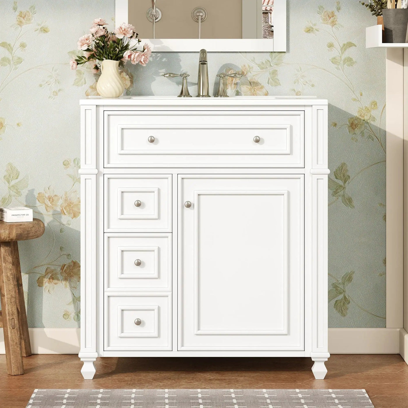 Bathroom Vanity Cabinet With Sink, Soft Close Doors With Door Organizer by HouseOfZazla
