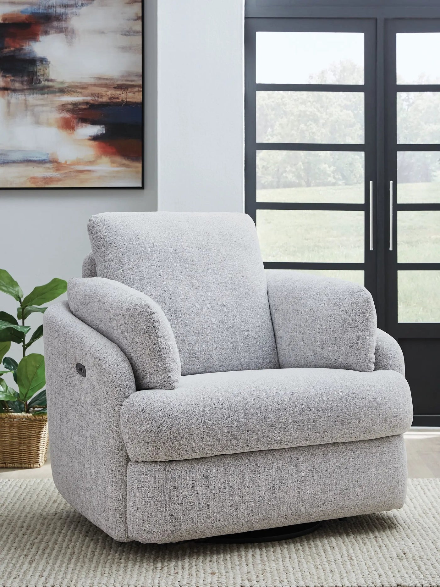 Alainmont Next-Gen Nuvella - Swivel Power Recliner by Unique Piece Furniture