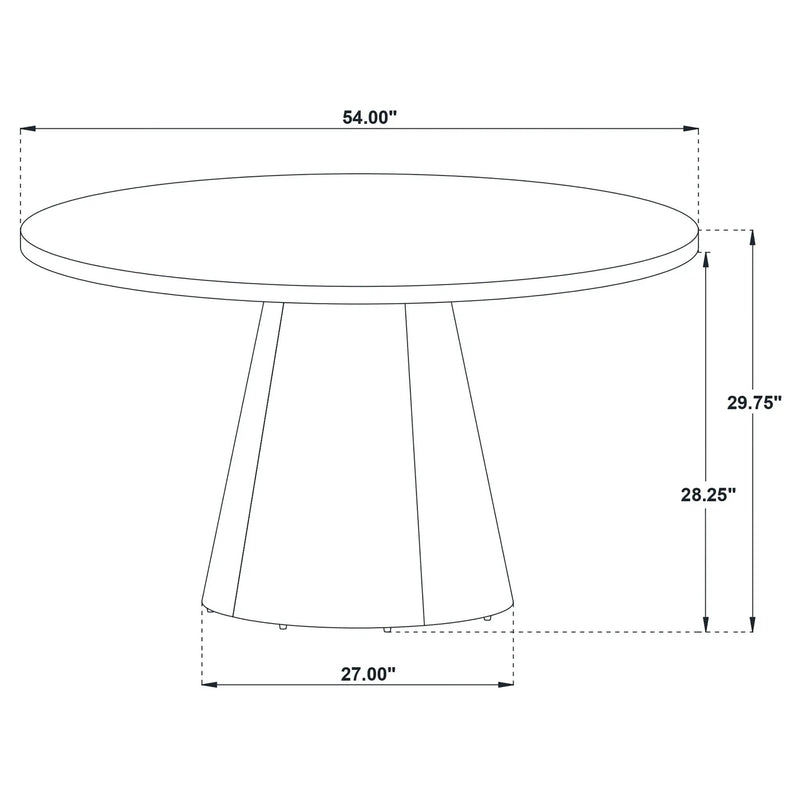 Franklin 54-inch Round Wood Pedestal Base Dining Table Dark Brown by Unique Piece Furniture