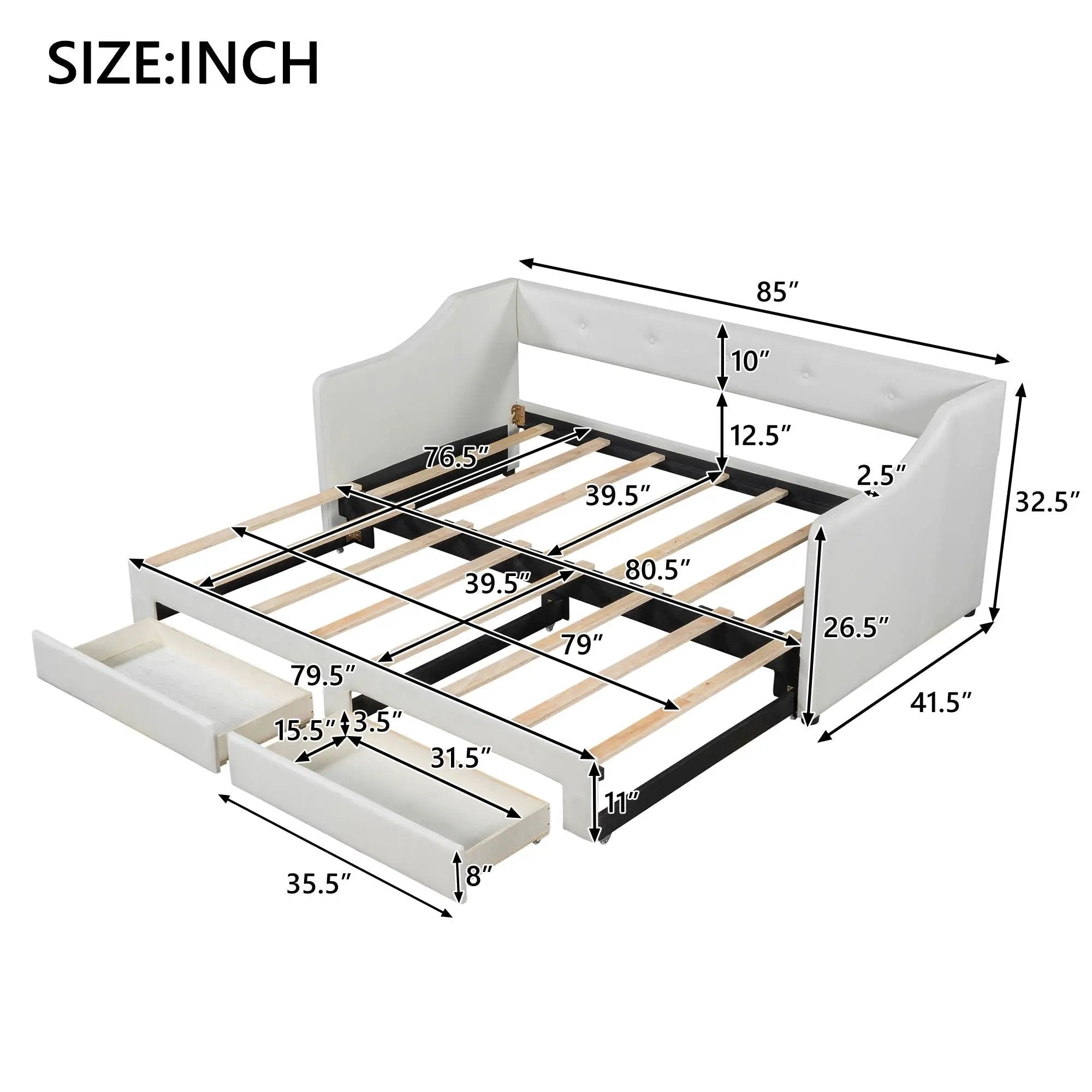 Upholstered Daybed With 2 Drawers by HouseOfZazla