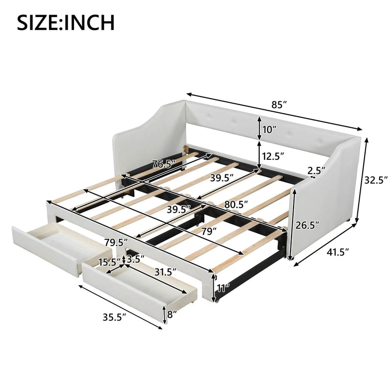 Upholstered Daybed With 2 Drawers by HouseOfZazla