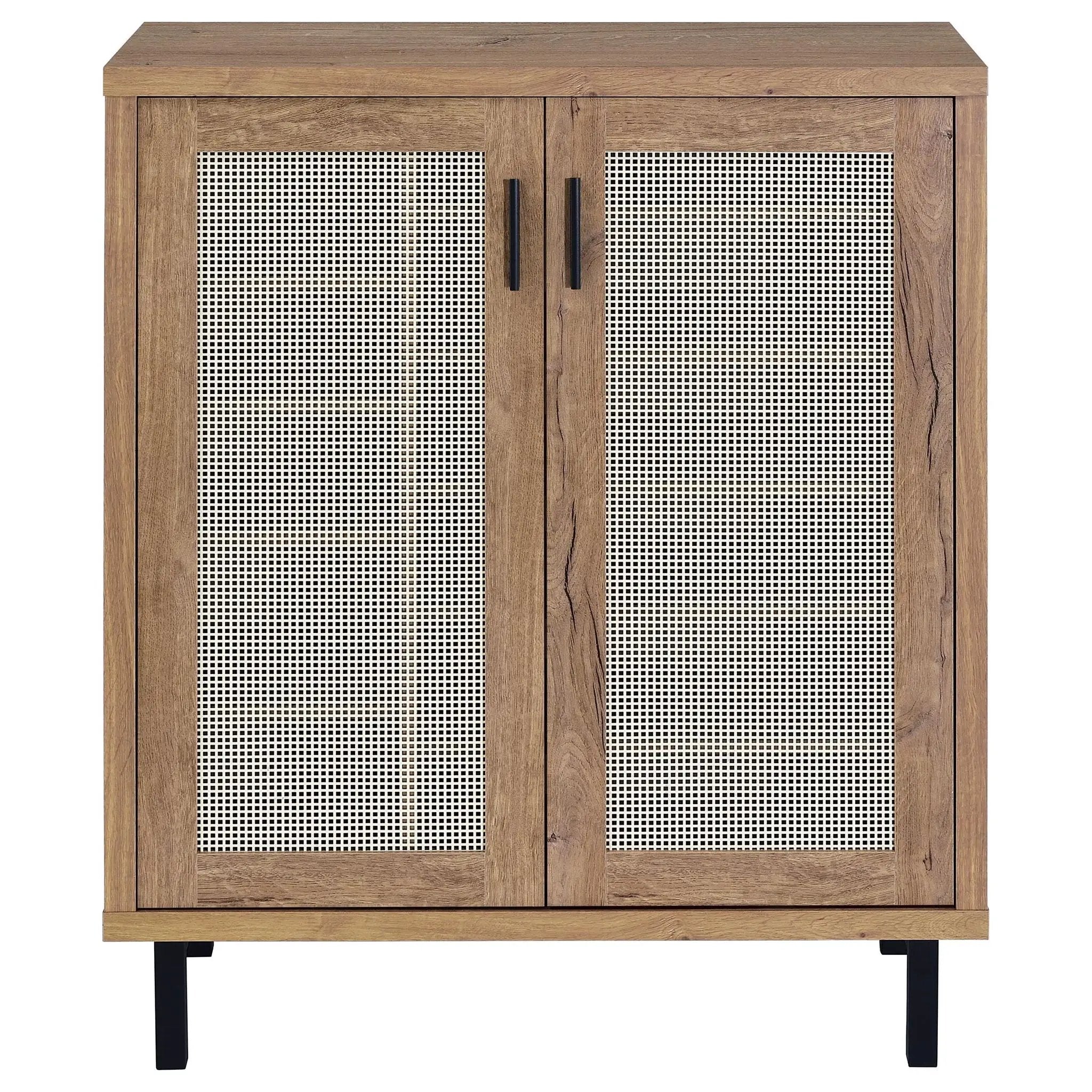 Teller 2-door Shoe Storage Cabinet Natural Oak by Unique Piece Furniture