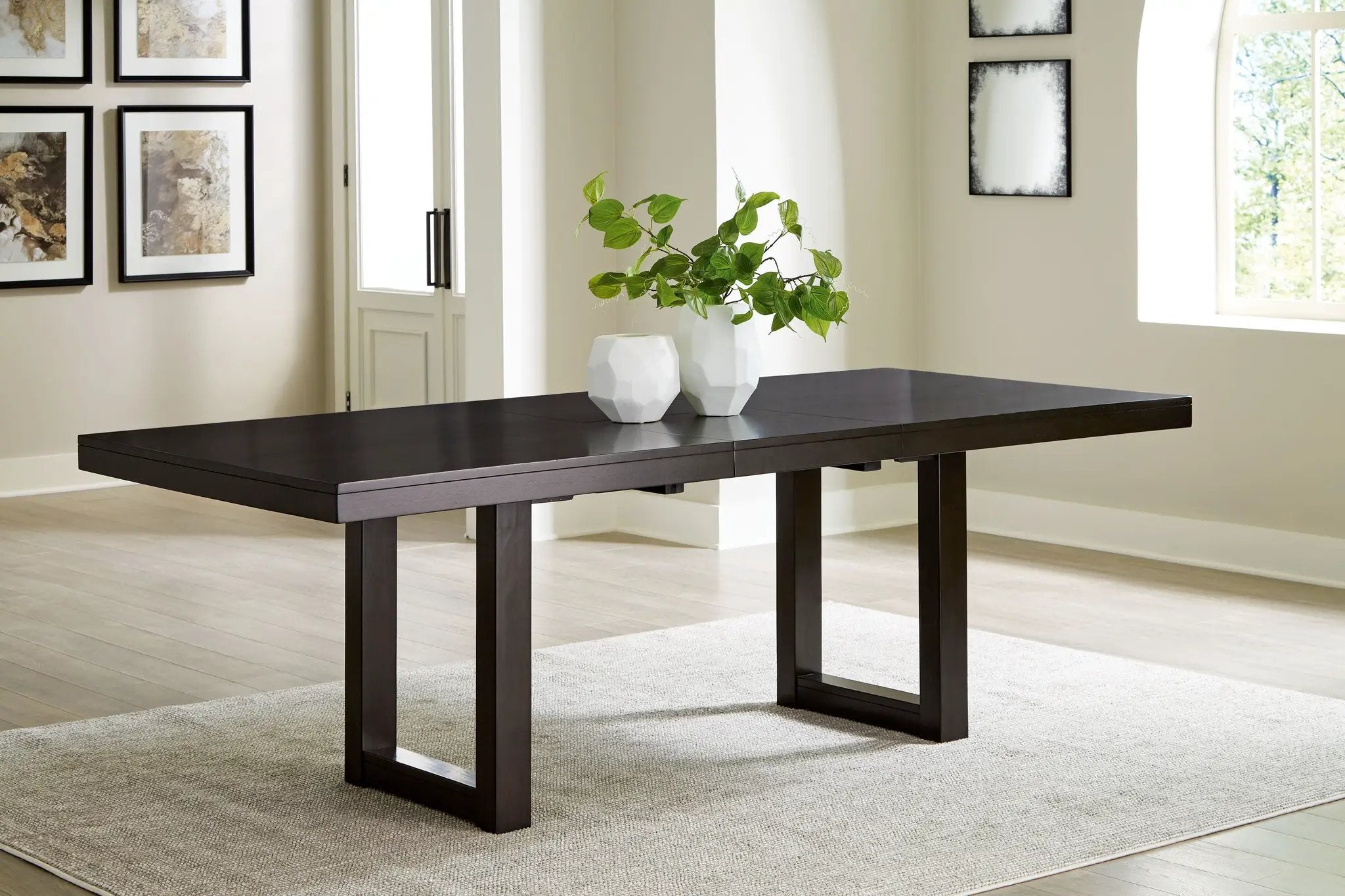 Neymorton - Rectangular Dining Room Butterfly Extension Table - Dark Grayish Brown by Unique Piece Furniture