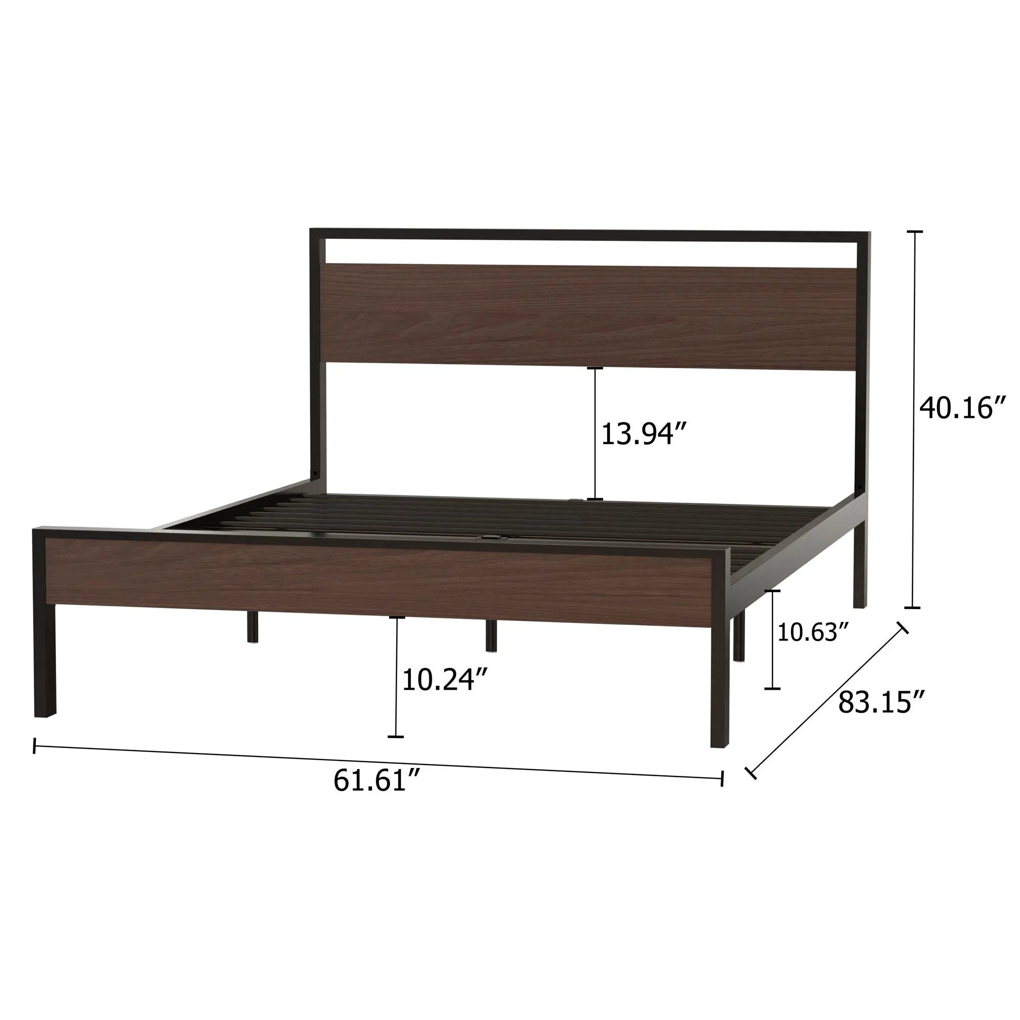 Ceres - Metal Bed With Wood Headboard & Footboard by HouseOfZazla