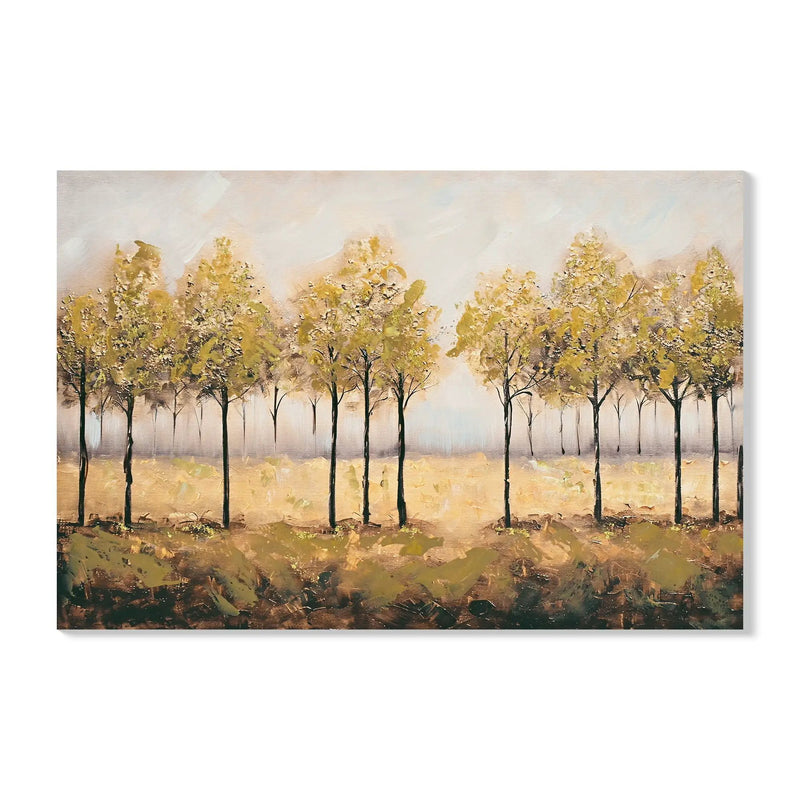 Wall Art Decor Canvas Print Autumn Embellishments Plant Forest Abstract Tree - Tan Leaves by Unique Piece Furniture