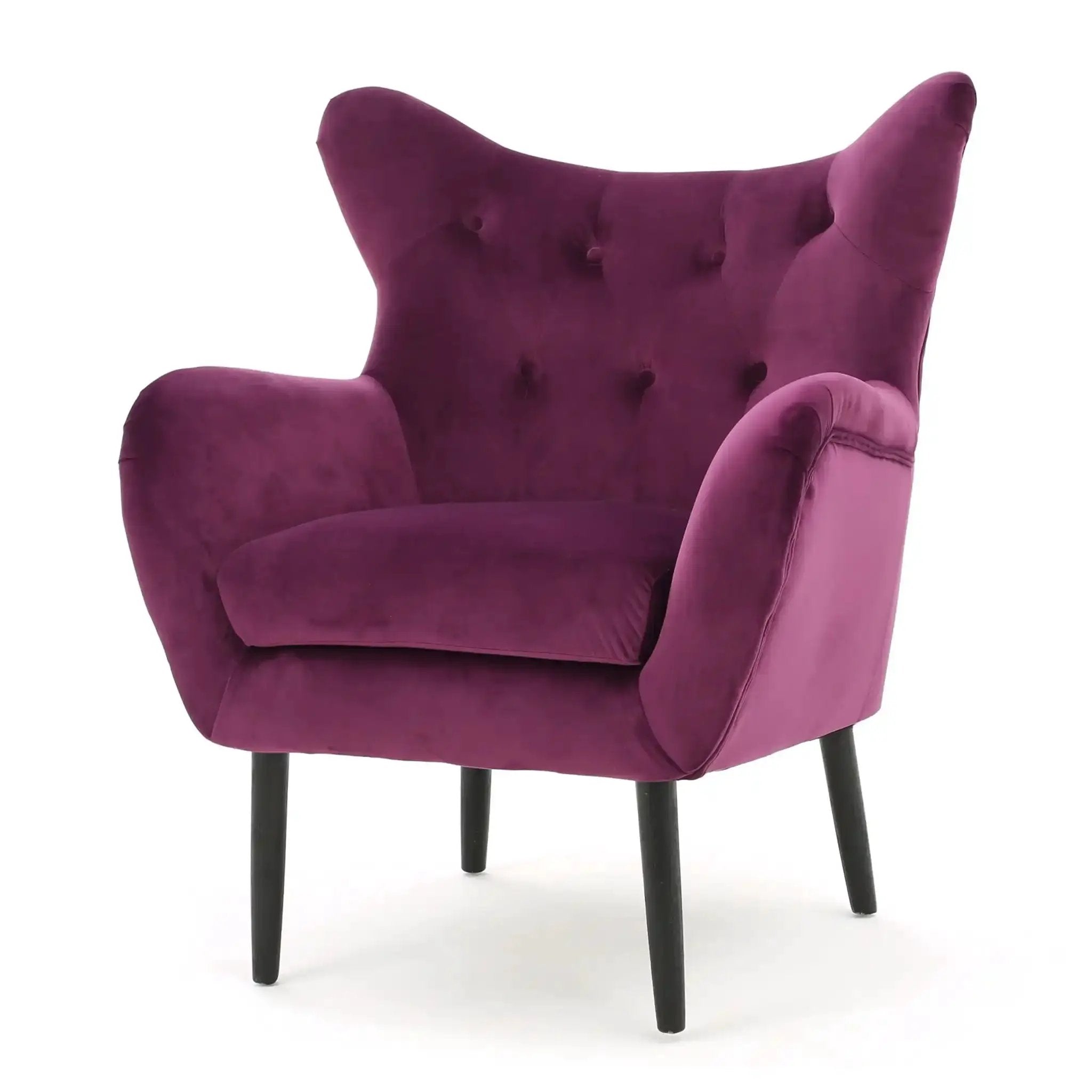 Alyssa Mid Century Upholstered Arm Chair With Wingback Design by HouseOfZazla