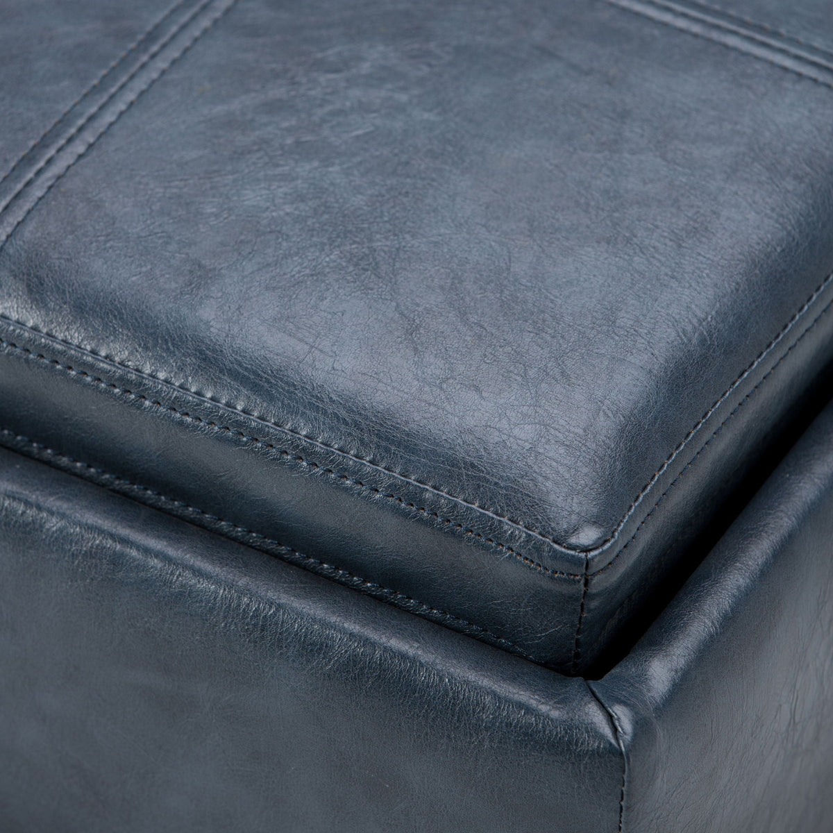 Upholstered Cube Storage Ottoman with Removable Serving Tray - Multiple Colors, photo 13 of 40