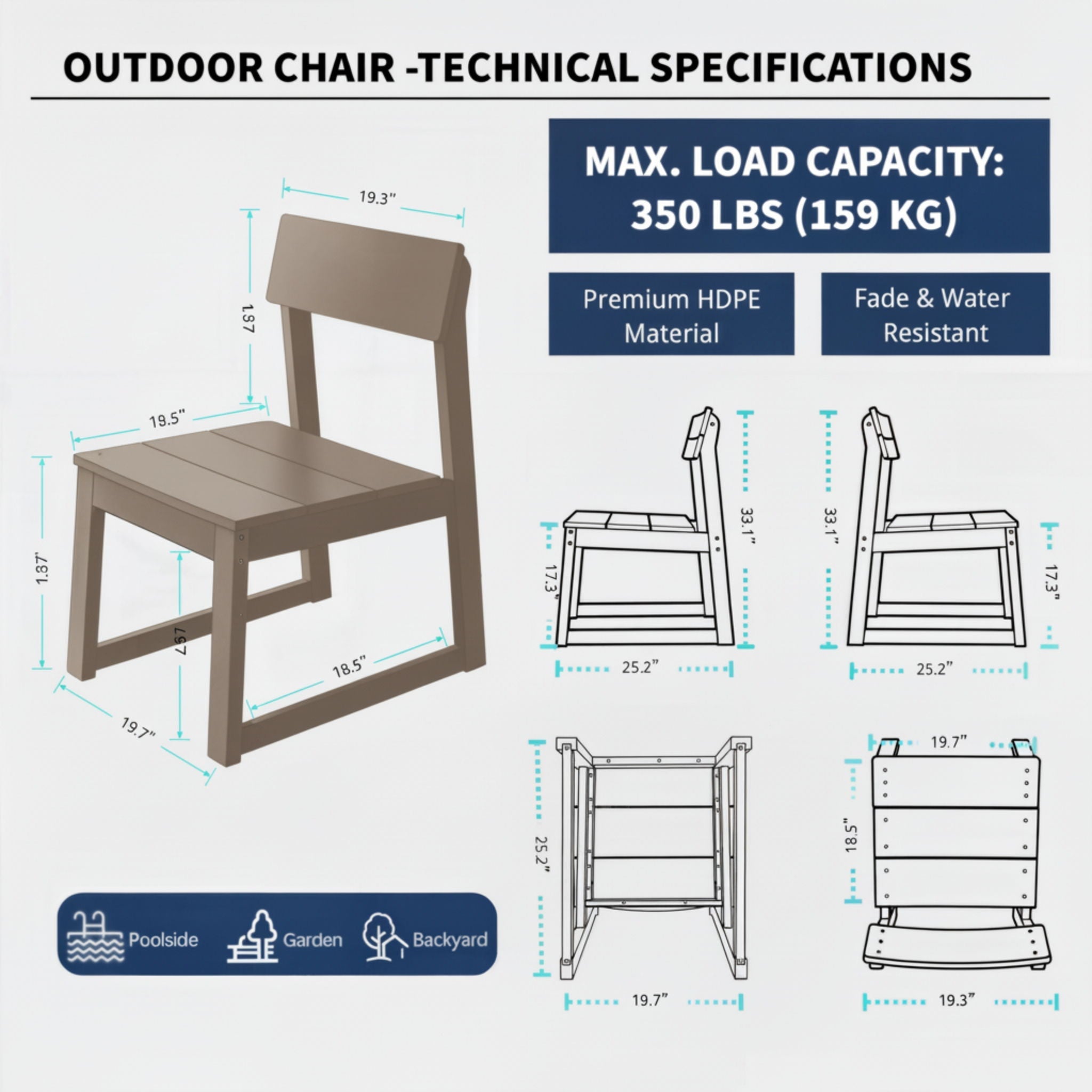All Weather Patio Dining Chairs (Set of 2) by Unique Piece Furniture