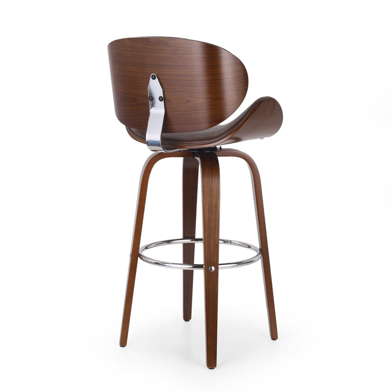 Lumos Mid Century Modern Upholstered Swivel Barstool by HouseOfZazla