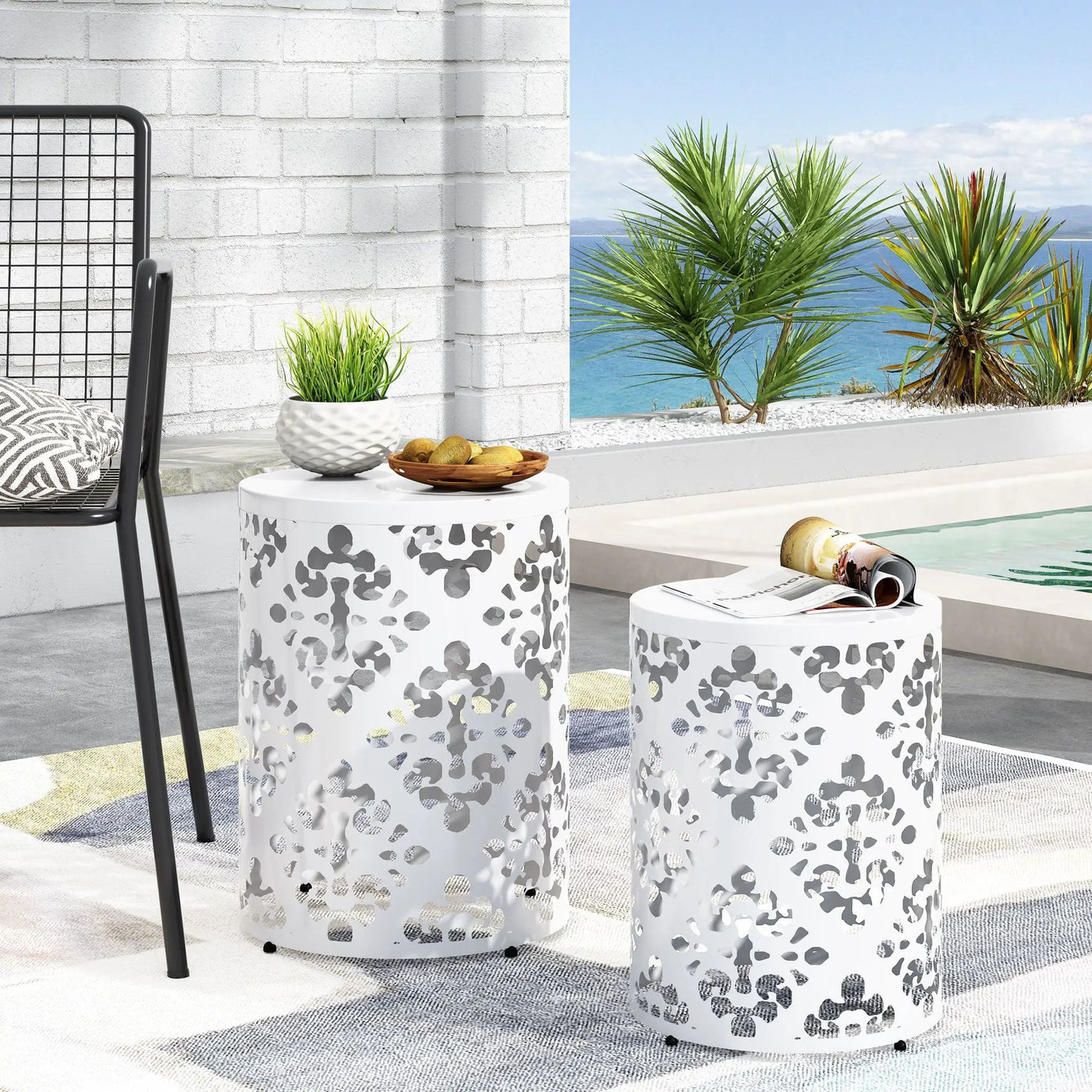 Outdoor Metal Modern Design End Table by HouseOfZazla