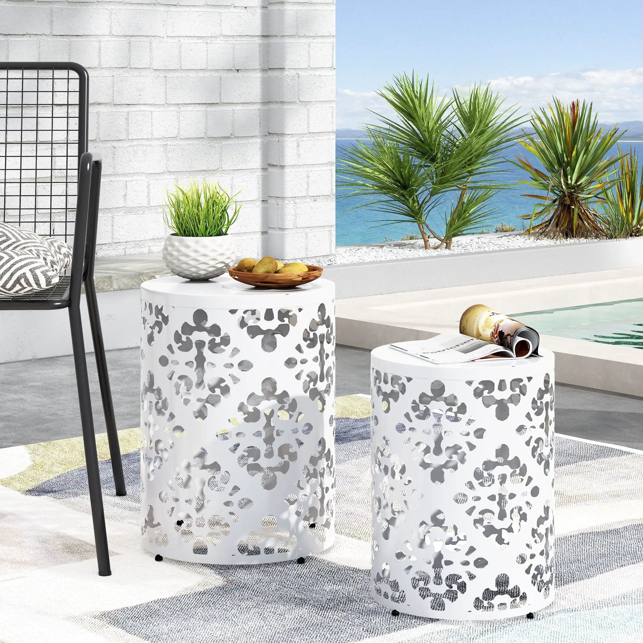 Outdoor Metal Modern Design End Table by HouseOfZazla