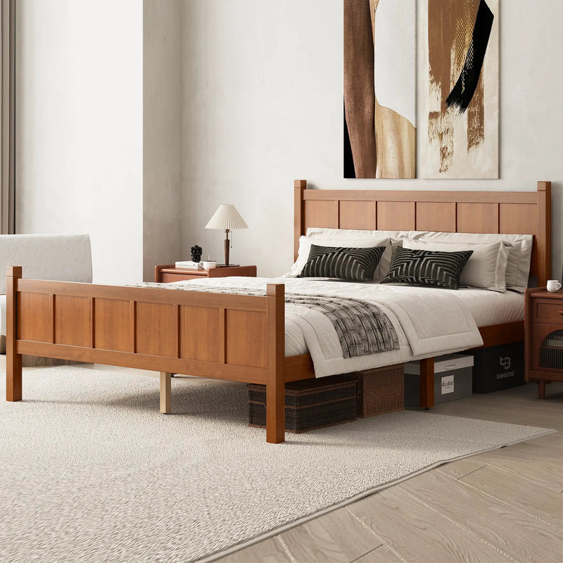 Queen Size Flat Panel Bed with Headboard & Footboard by HouseOfZazla