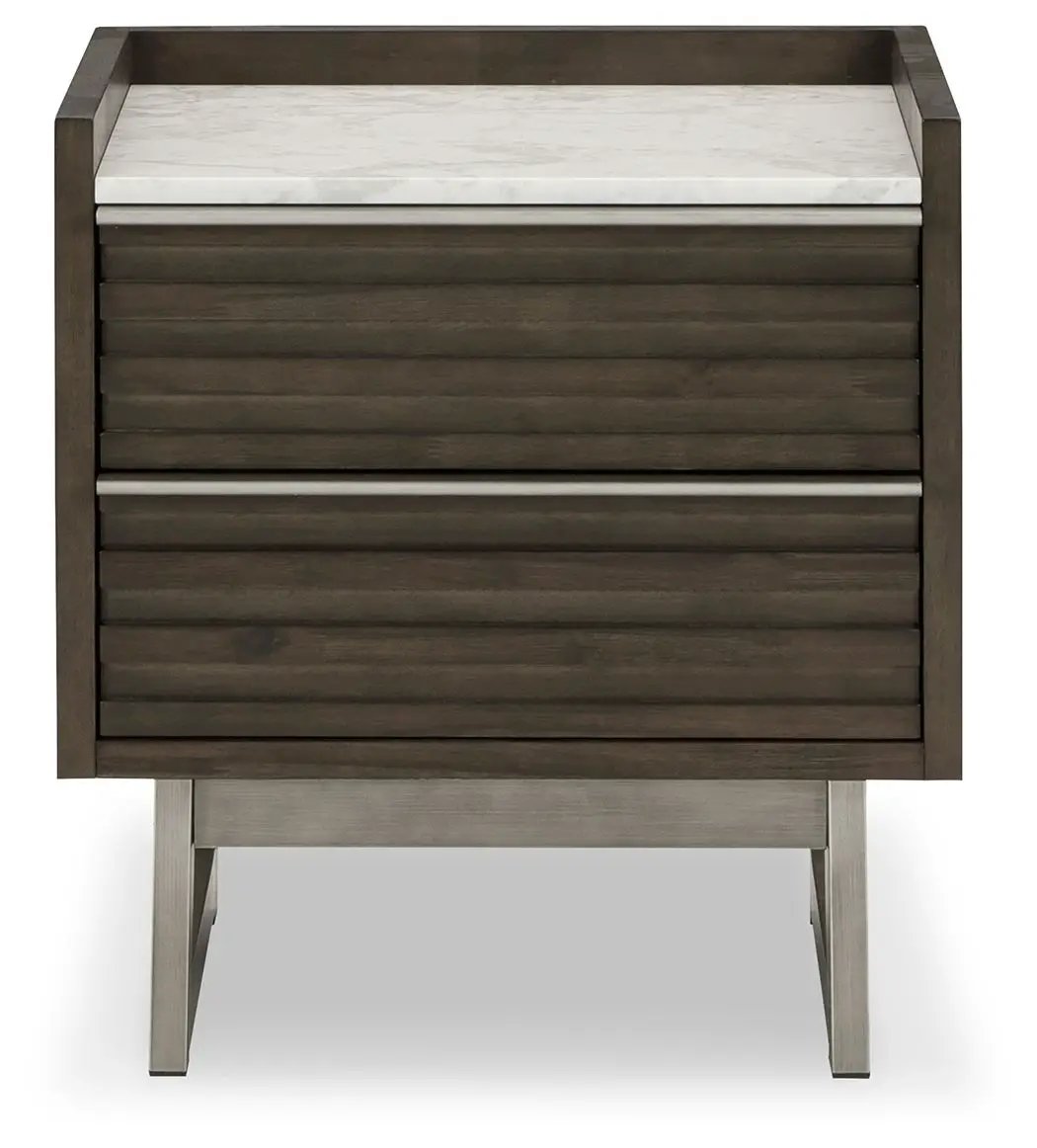 Arkenton - Two Drawer Night Stand - Grayish Brown / White by Unique Piece Furniture