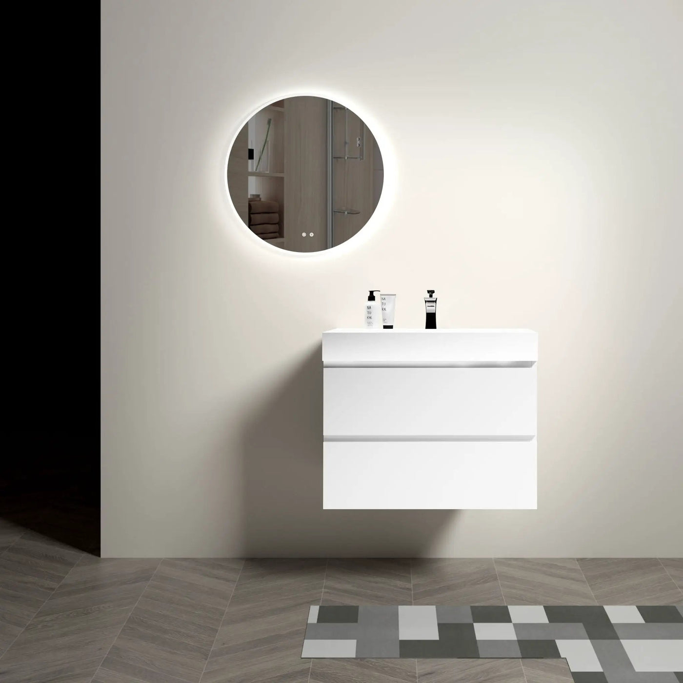 Alice - Bathroom Vanity With Large Storage, Sink Wall Mounted Floating Bathroom Vanity For Modern Bathroom, One-Piece Sink Basin Without Drain And Faucet by HouseOfZazla