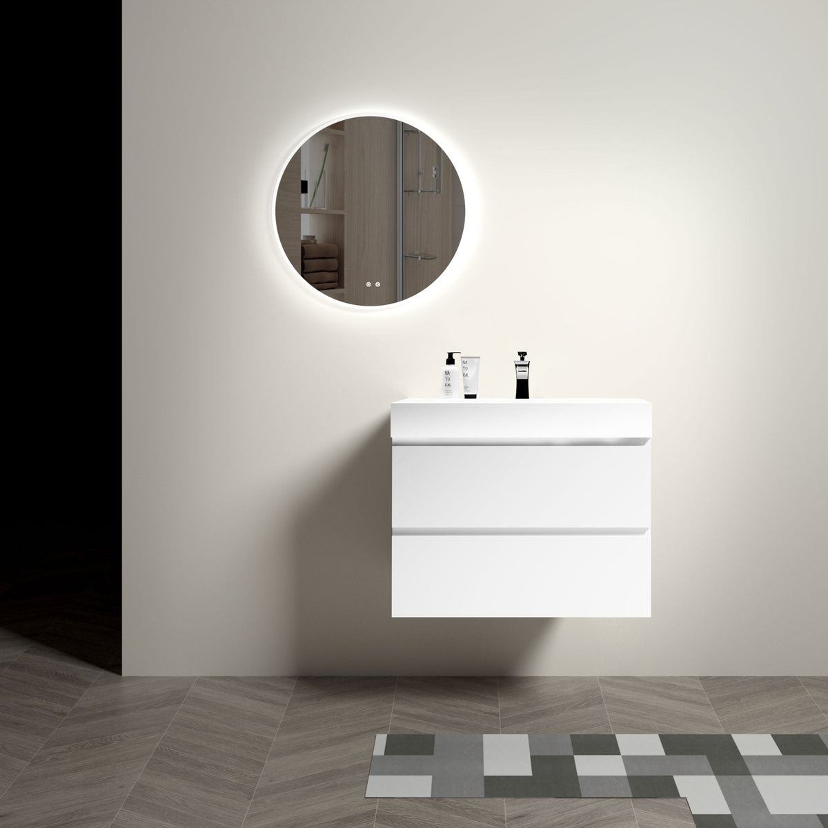 Modern Floating Bathroom Vanity with Large Storage - White or Black, photo 8 of 40