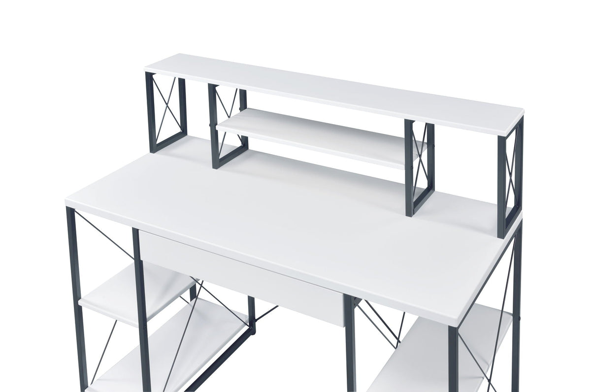 Amiel All Purpose Writing Desk with Storage - Black, Dark Gray, or White, photo 6 of 12