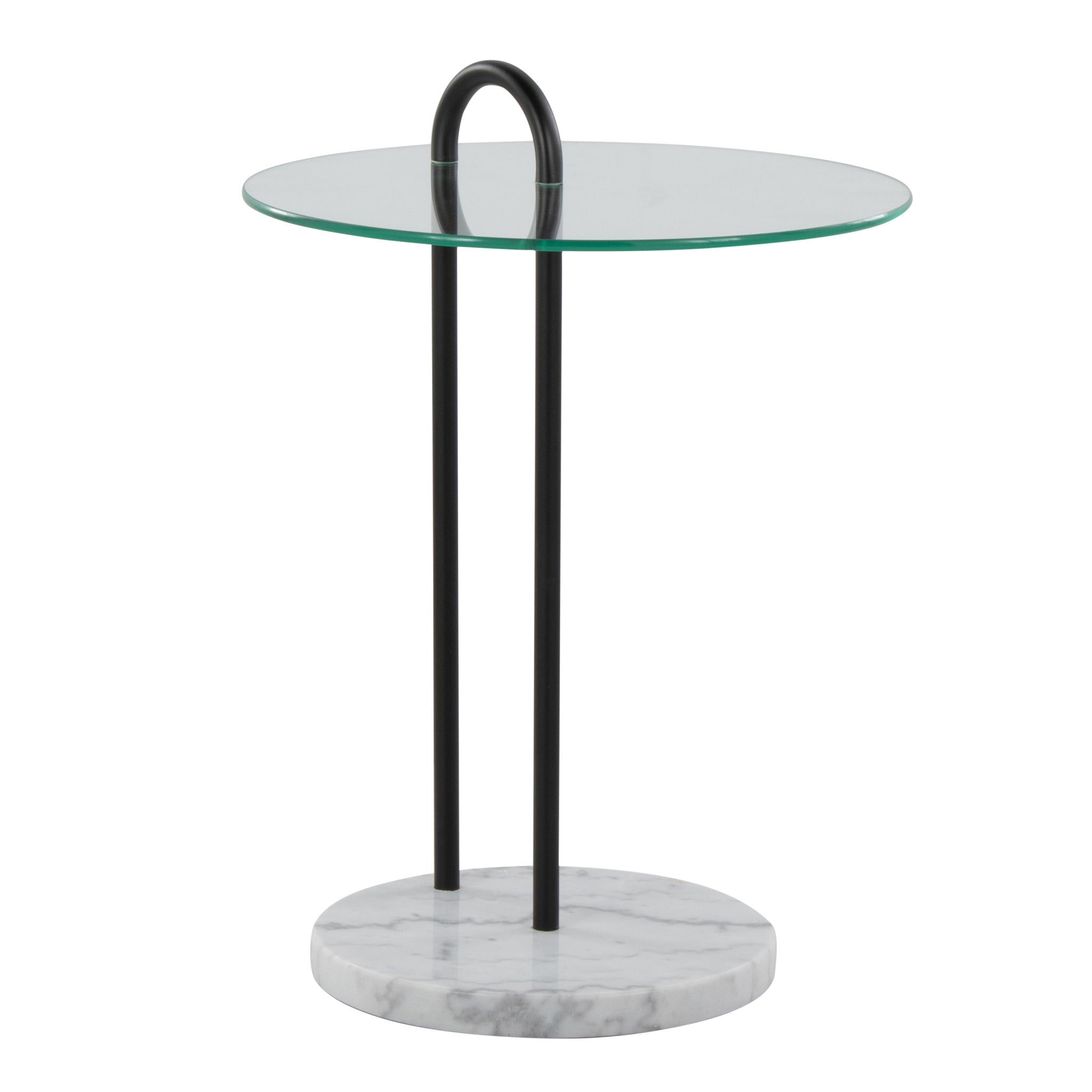 Claire - Contemporary / Glam Side Table - Black / Clear by Unique Piece Furniture