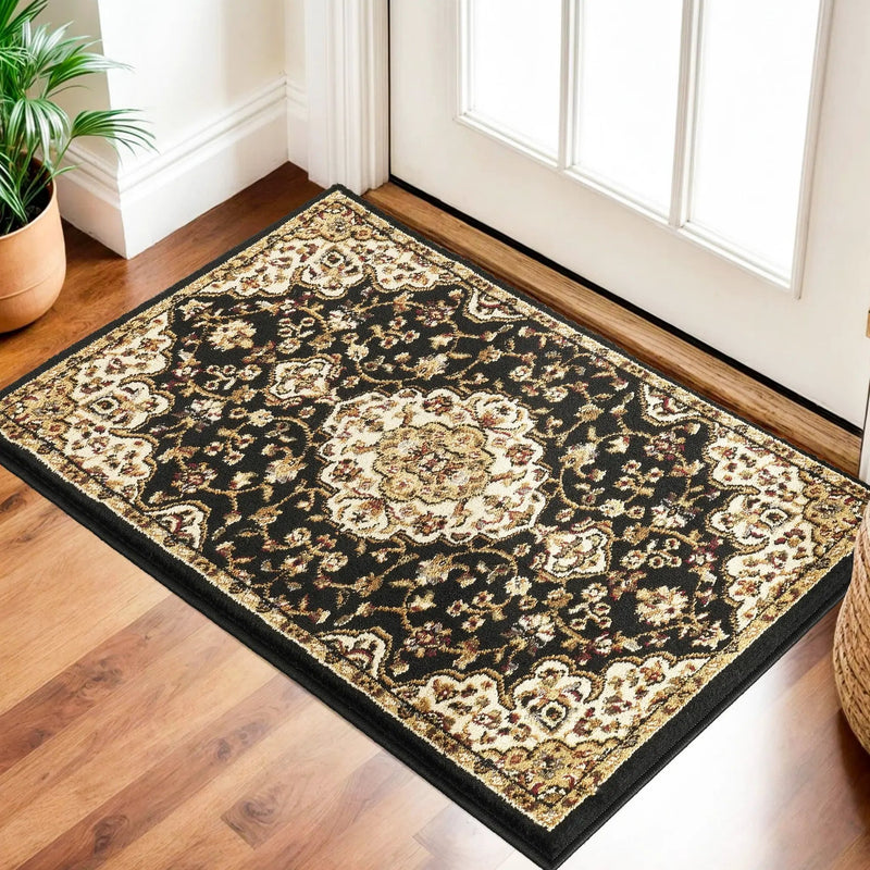 Classic GC_VIN5003 Black Area Rug by HouseOfZazla
