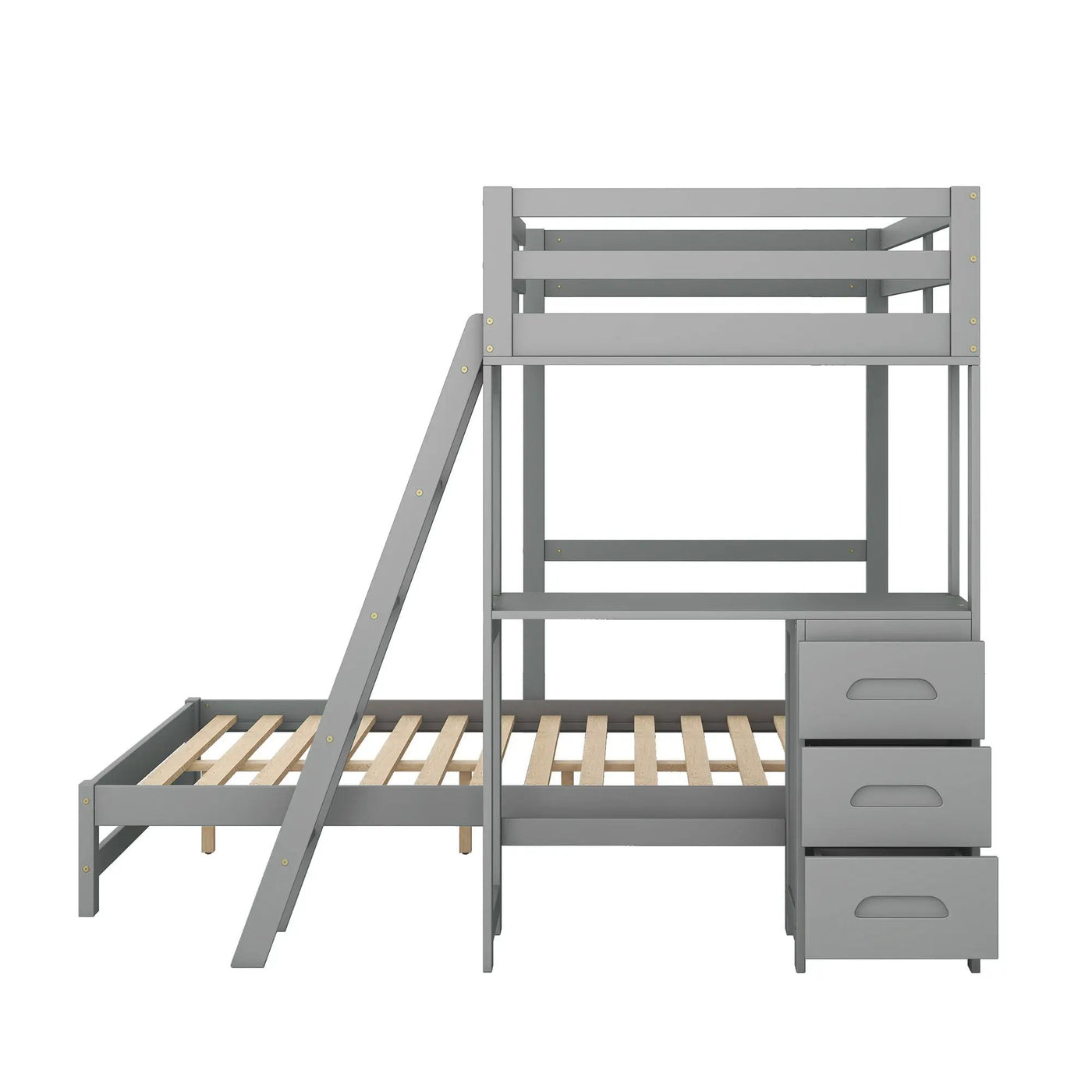 Bunk Bed With Built In Desk And 3 Drawers by HouseOfZazla