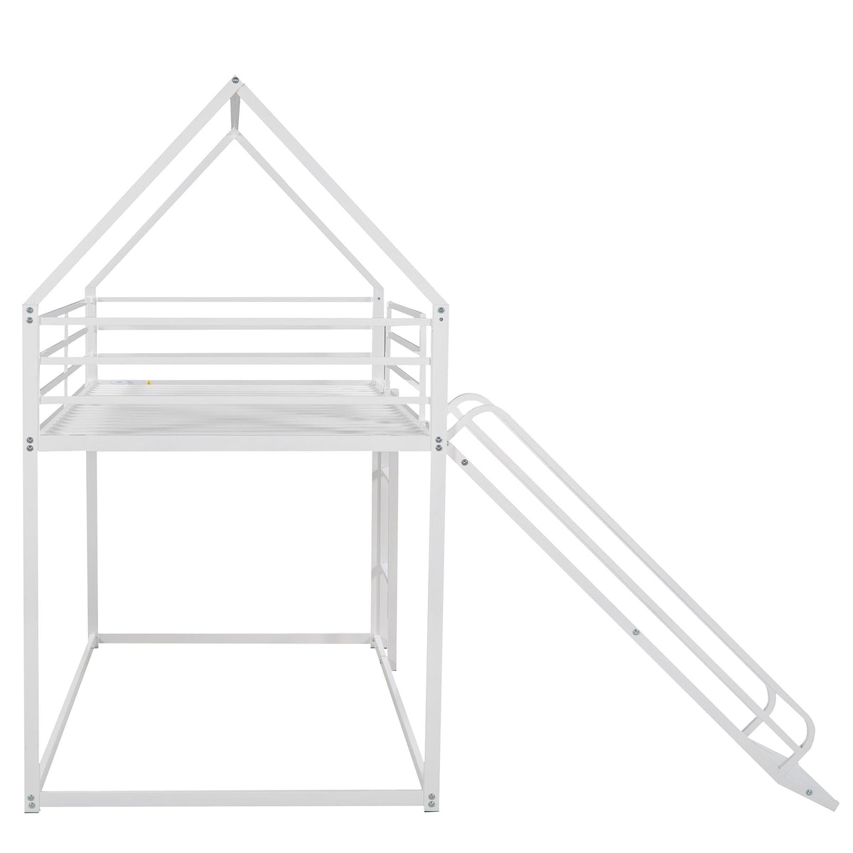 Twin Over Twin House Bunk Bed with Slide and Ladder - Black or White, photo 3 of 15