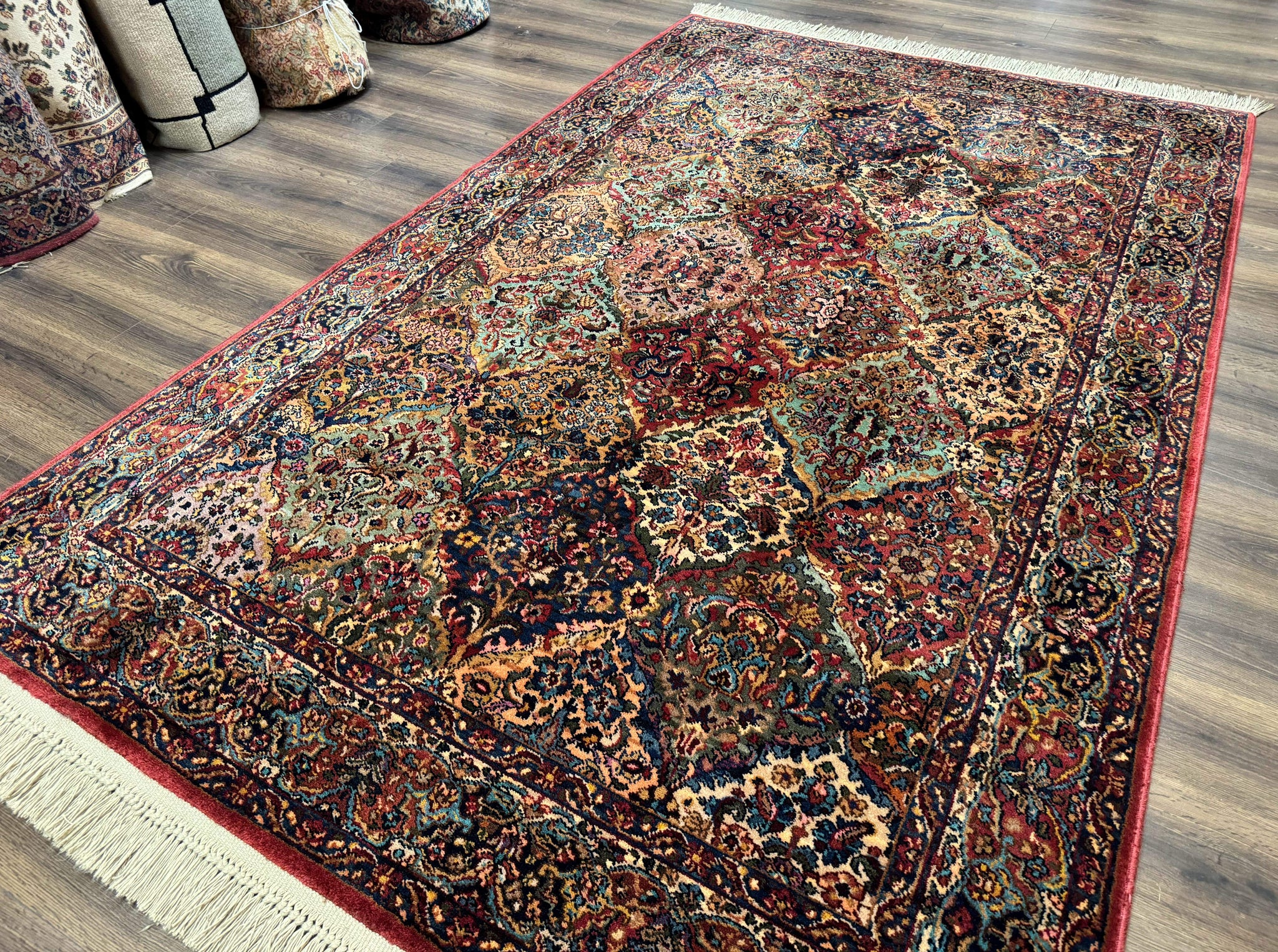 5.9 x 9 Karastan Rug Multicolor Panel Kirman #717, Original 700 Series, Wool by Jewel Rugs