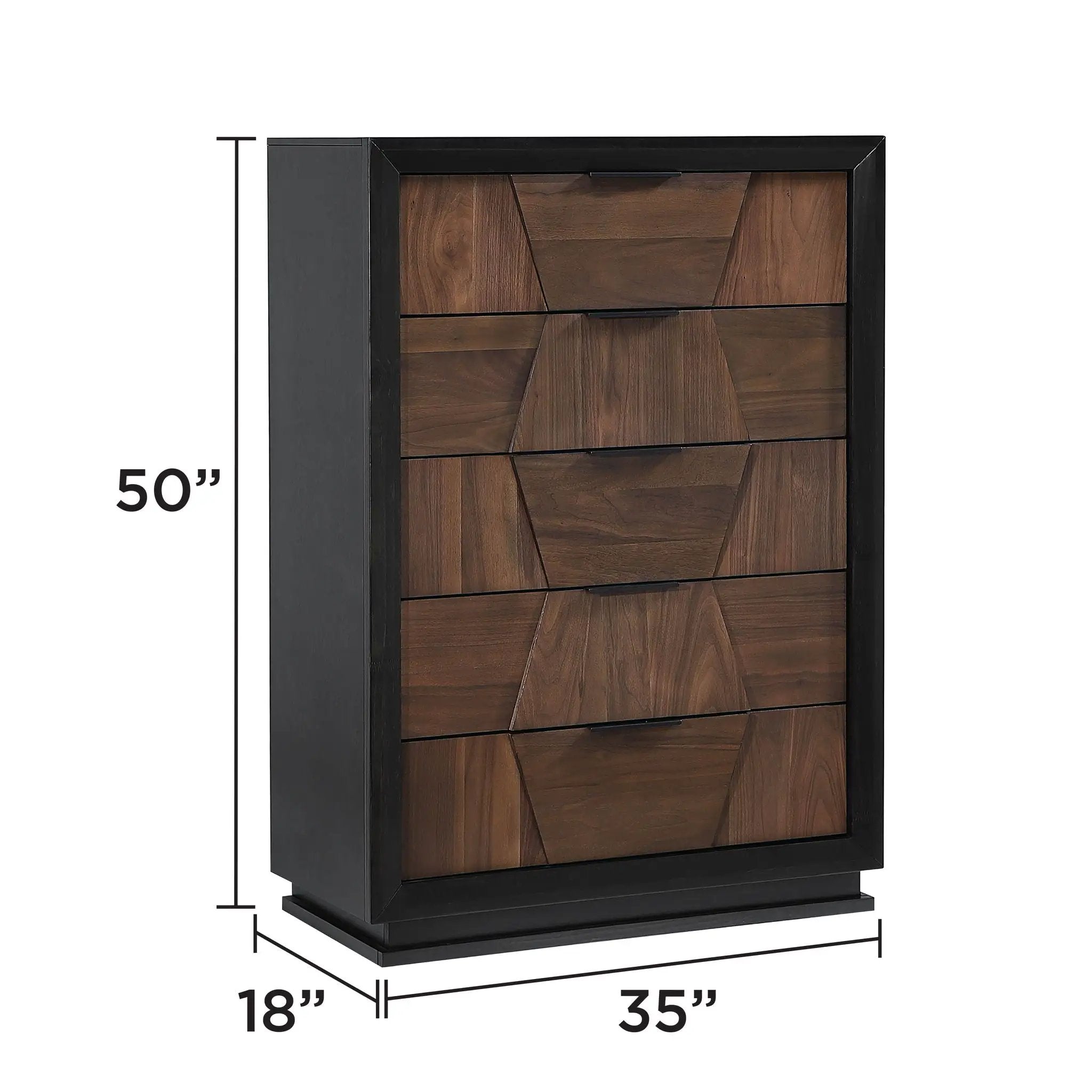 Houston - 5 Drawer Chest - Walnut by HouseOfZazla