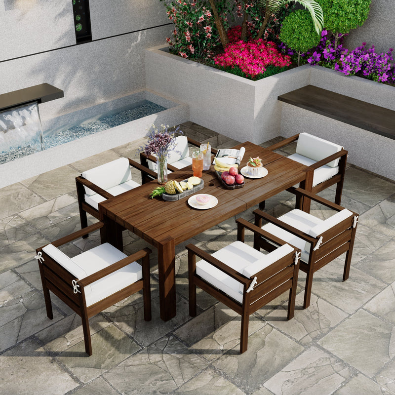 TREXM 7-Piece Patio Dining Table Set for 6 by HouseOfZazla