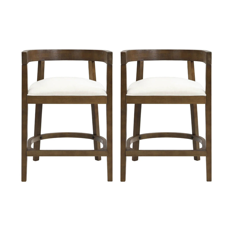 Modern Rubberwood Counter Stool Set With Upholstered Seats by HouseOfZazla