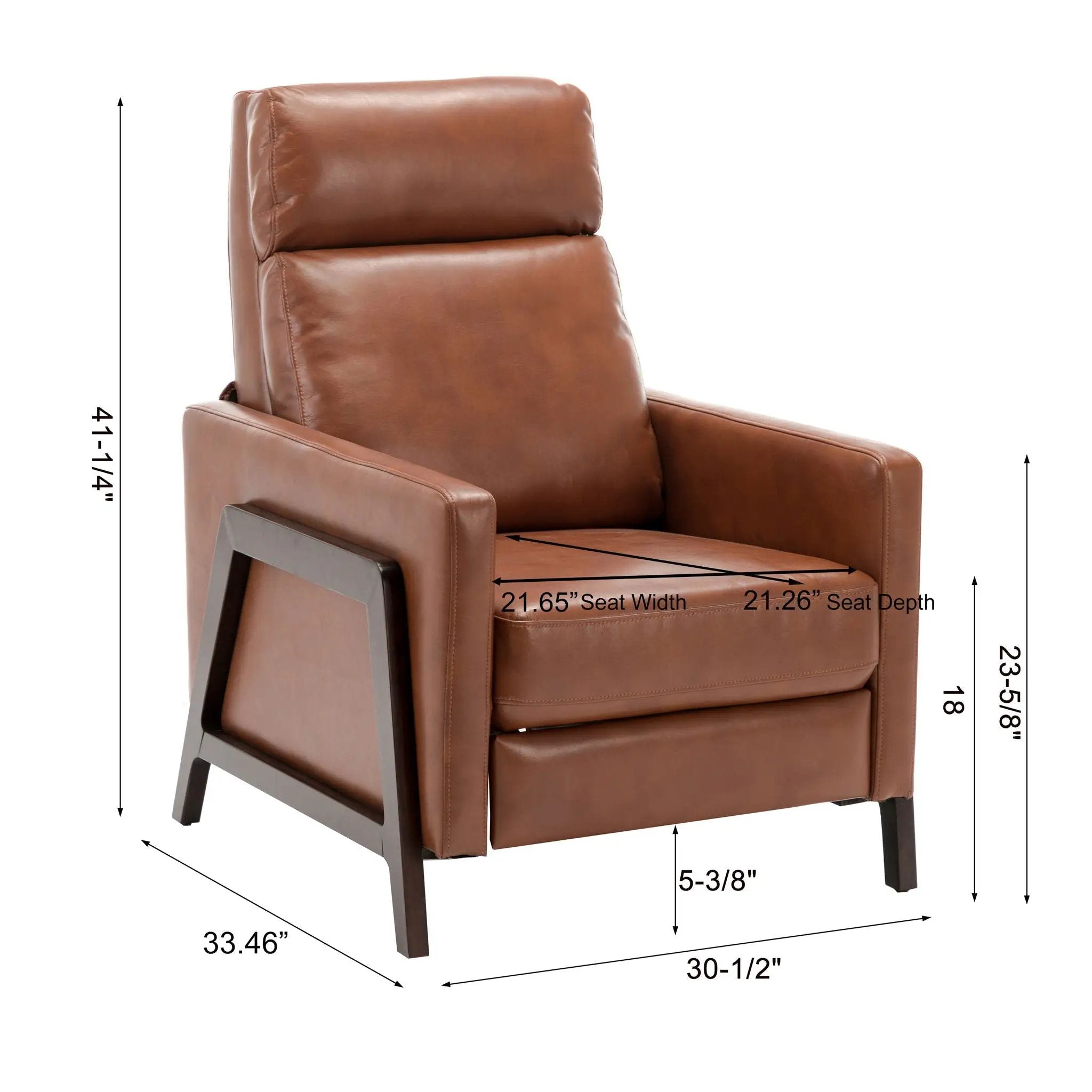 Madeline - Push Back Recliner - Caramel by HouseOfZazla