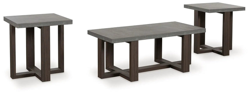 Dynnford - Occasional Table Set (Set of 3) - Gray / Brown by Unique Piece Furniture