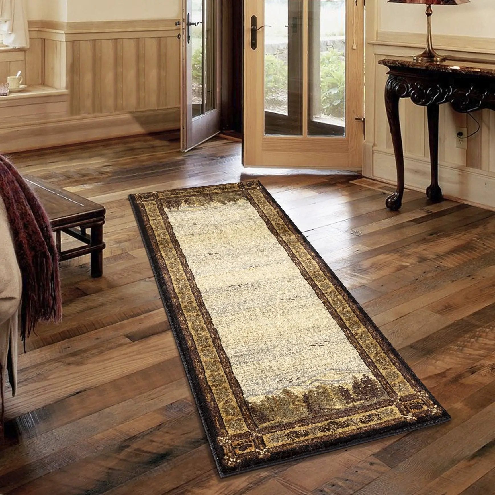 Nature's Nest - 5'3" X 7'3" Lodge Area Rug - Multi / Black by Unique Piece Furniture