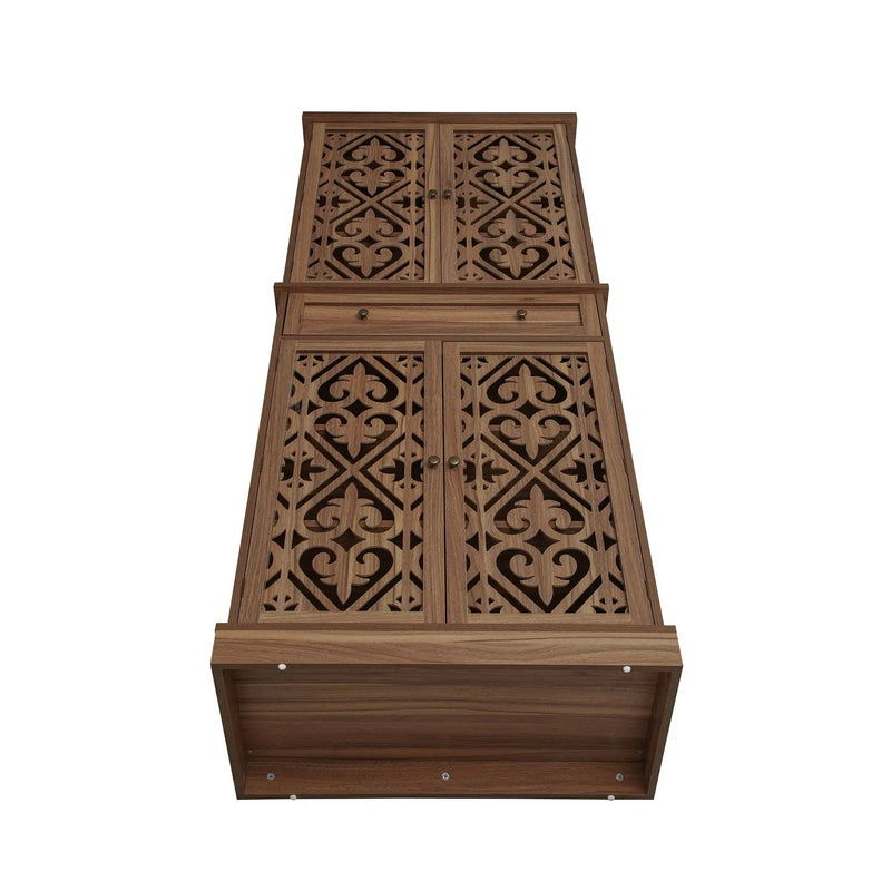 4 Door Cabinet With 1 Drawer, With 4 Adjustable Inner Shelves, Storage Cabinet by HouseOfZazla
