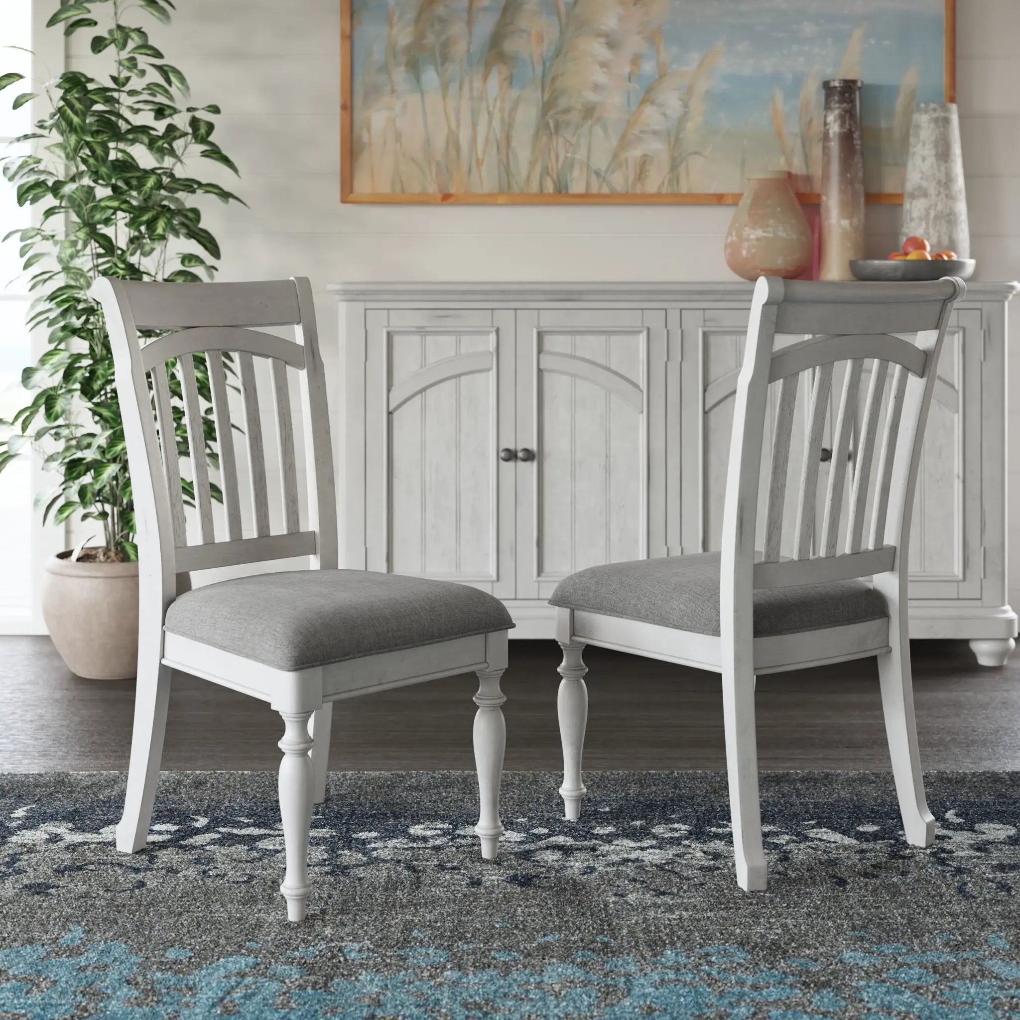Slat Back Dining Chairs (Set of 2) - Gray by Unique Piece Furniture