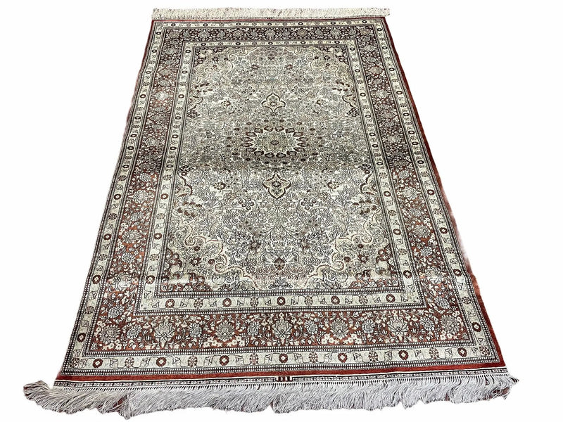 4' X 6' Vintage Fine Handmade Chinese Oriental Silk Rug 400 KPSI Wow by Jewel Rugs