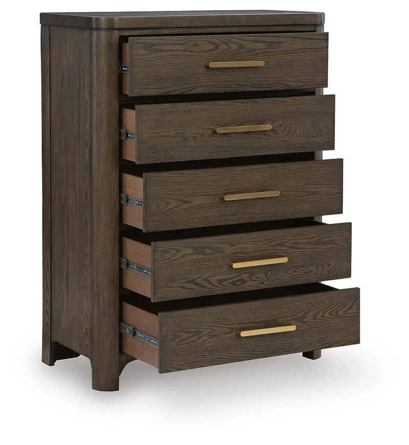 Radkin - Five Drawer Chest - Burnished Brown by Unique Piece Furniture