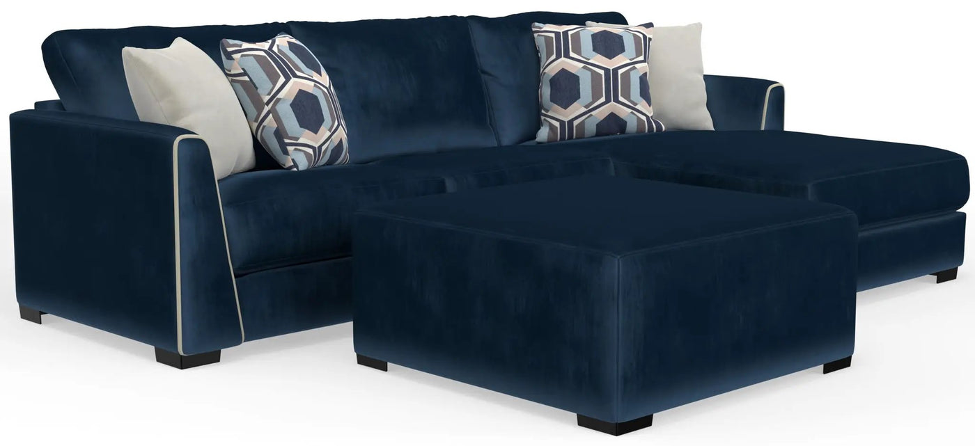 Jetson - Sectional With Comfort Coil Seat Cushions, Included Accent Pillows & Cocktail Ottoman by Unique Piece Furniture