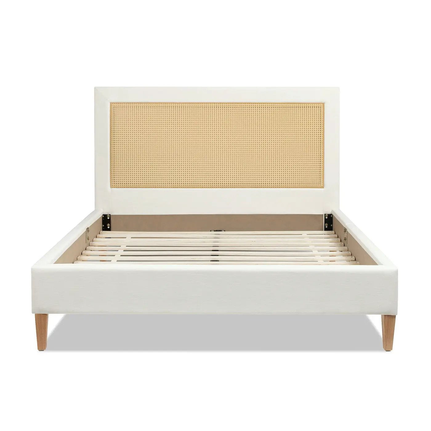 Haley - Upholstered Cane Back Platform Bed by HouseOfZazla