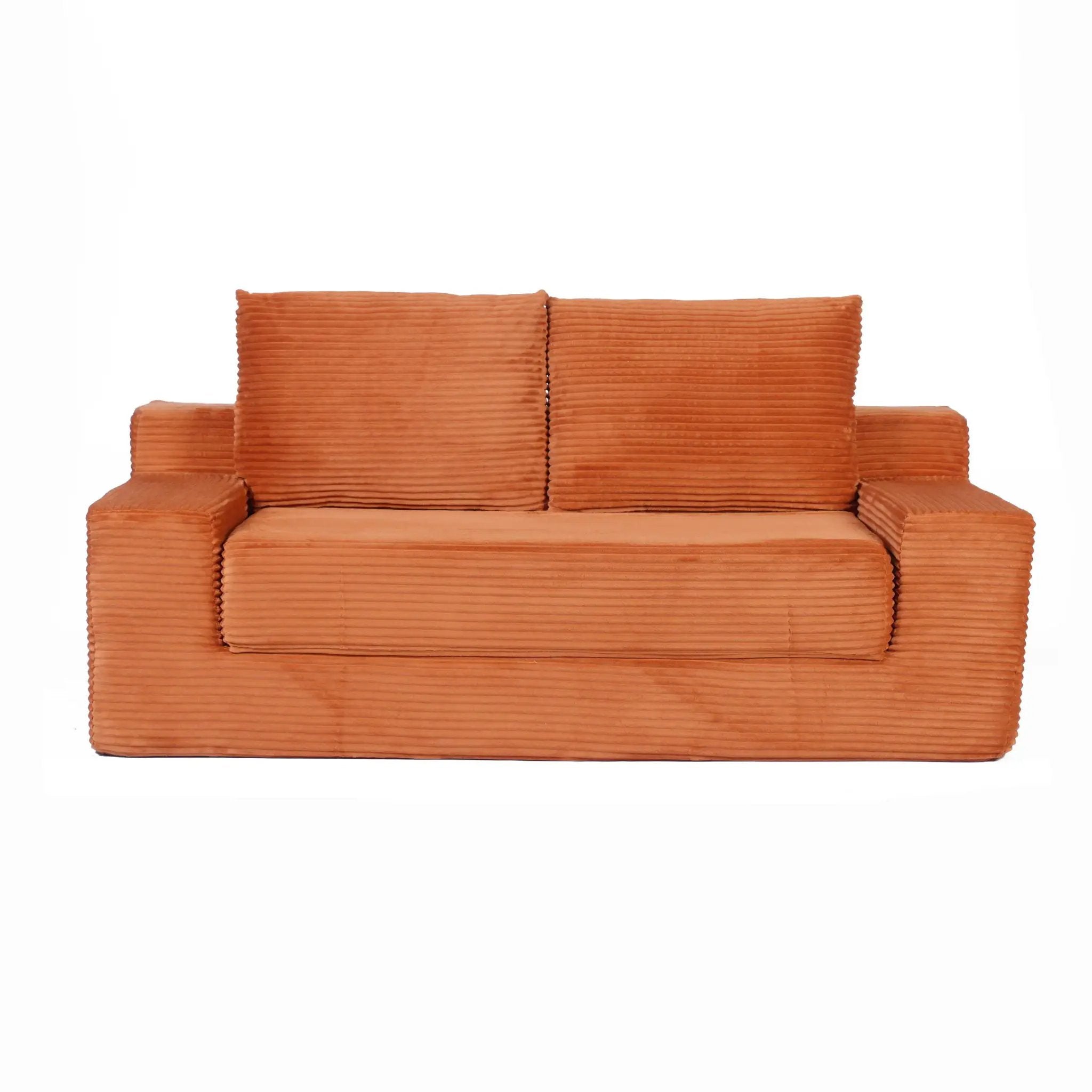Comfortable Deep Seat Loveseat Sofa Bed, Reversible Cushion With Pillows by HouseOfZazla