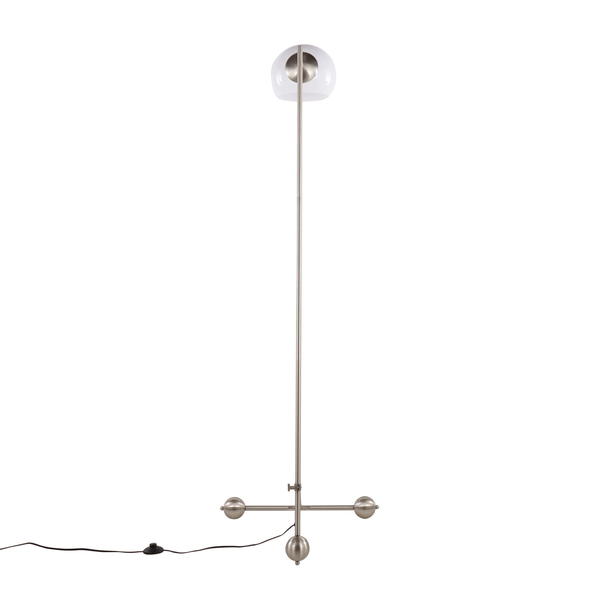 Eileen - Contemporary Floor Lamp - Nickel / White by HouseOfZazla