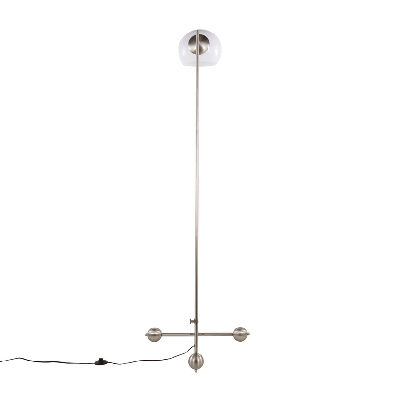 Eileen - Contemporary Floor Lamp - Nickel / White by HouseOfZazla