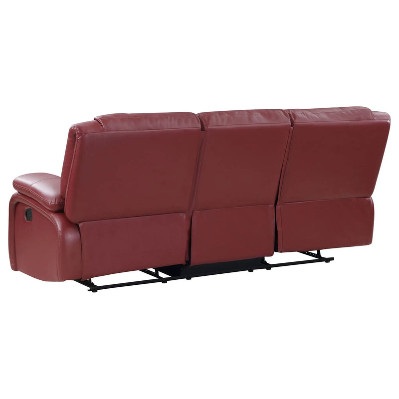 Camila Upholstered Motion Reclining Sofa Red by Unique Piece Furniture