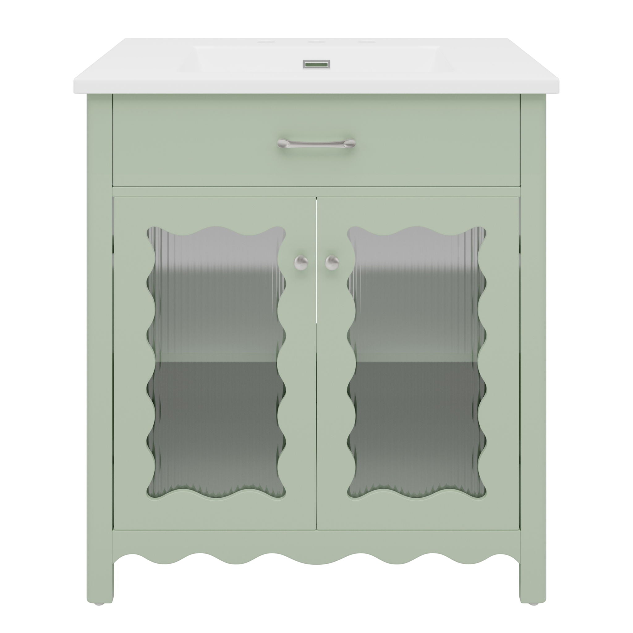Modern Bathroom Vanity With Tempered Glass Doors by HouseOfZazla
